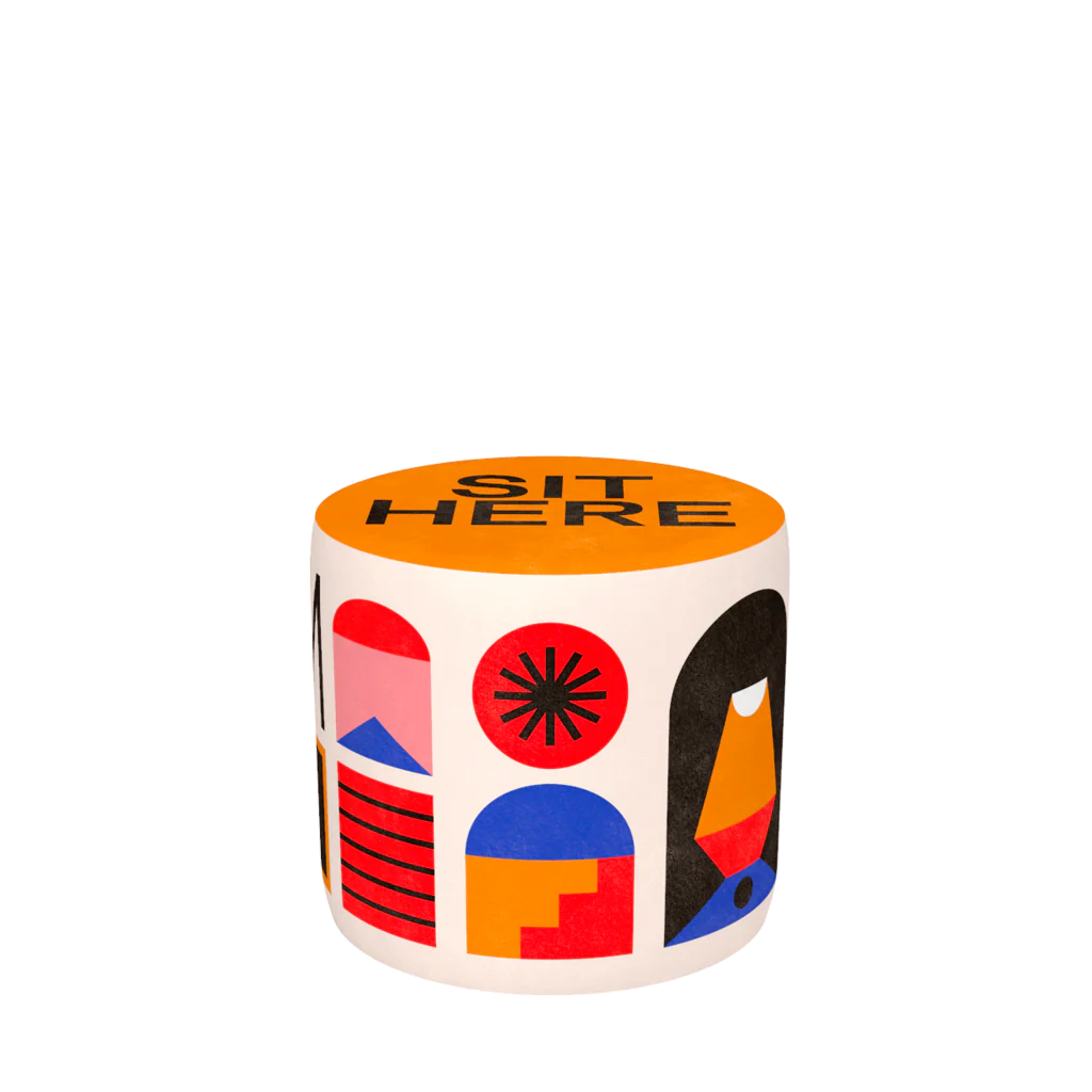 Pouf Sit Here Orange S Qeeboo
