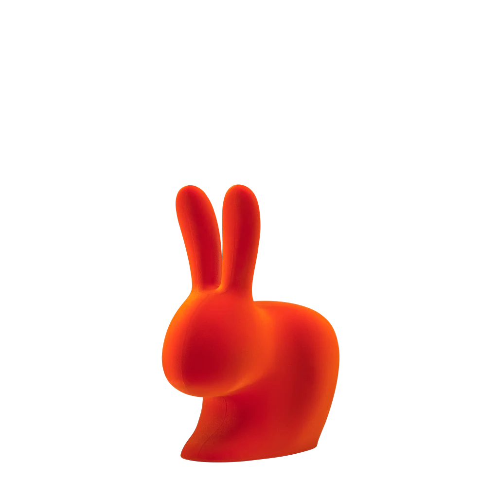 Rabbit Chair Baby Velvet Qeeboo - Sedia Coniglio in Velluto per Bambini