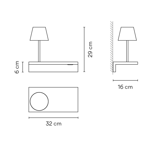 Suite 6045 Vibia Bianco — Applique con Mensola e Luce da Lettura