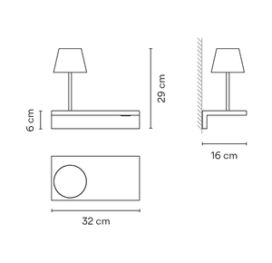 Suite 6045 Vibia Bianco — Applique con Mensola e Luce da Lettura