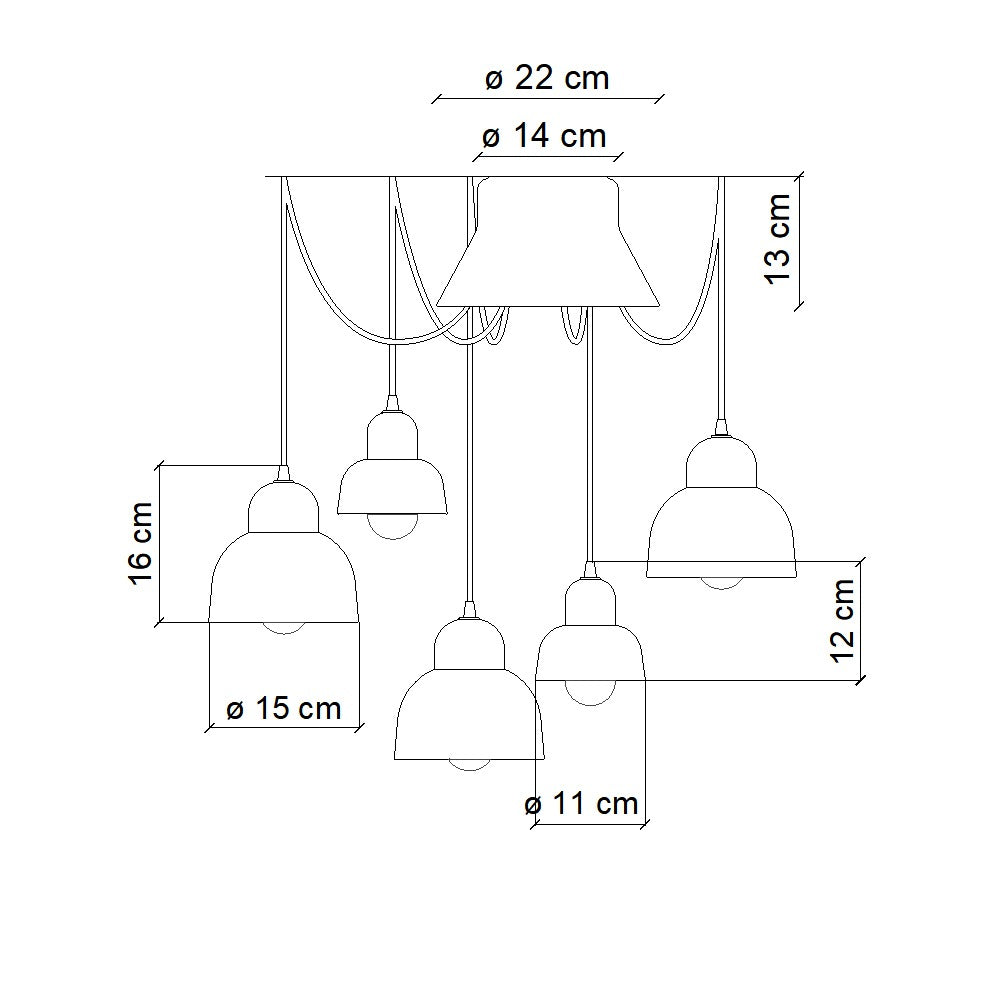 Lampadario multicolore Berimbau | Ferroluce
