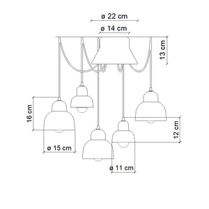 Lampadario multicolore Berimbau | Ferroluce