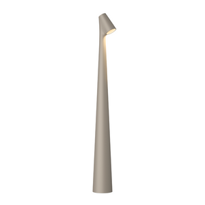 Lampada portatile a led Africa 5580 di Vibia in finitura beige scuro, design slanciato, su sfondo bianco.
